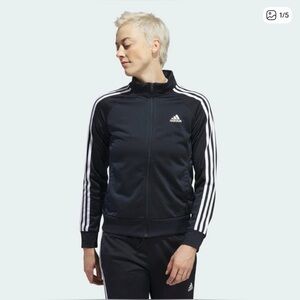 NWT Adidas Women's Essentials Warm-Up 3 Stripe Track Jumpsuit.
